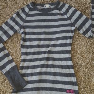 Roxy, grey on grey stripe FRONT and back pink